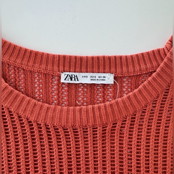 Zara Crochet Sweater in Burnt Orange - Picture 7 of 7